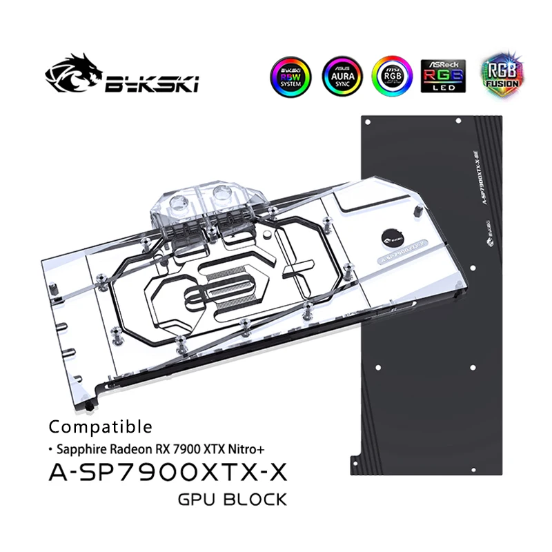 

Bykski VGA Water Block Use for Sapphire Radeon RTX 7900 XTX Nitro+ Video Card /GPU Copper Cooling Radiator RGB 5V A-SP7900XTX-X