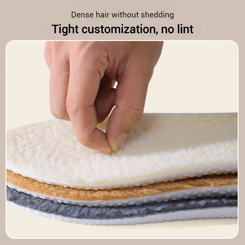 Winter Warm Super Soft PU Insole Comfortable Thick Plush Warm Insole Male and Female Self Heating Insole