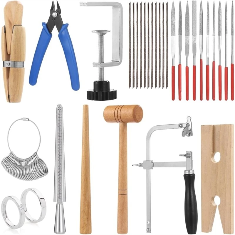 WORTHOWN-Silversmithing Tools Set For Jewelry Crafting- Includes Saw Frame, Bench Pin, Files, Clamps& Sizers Jeweler