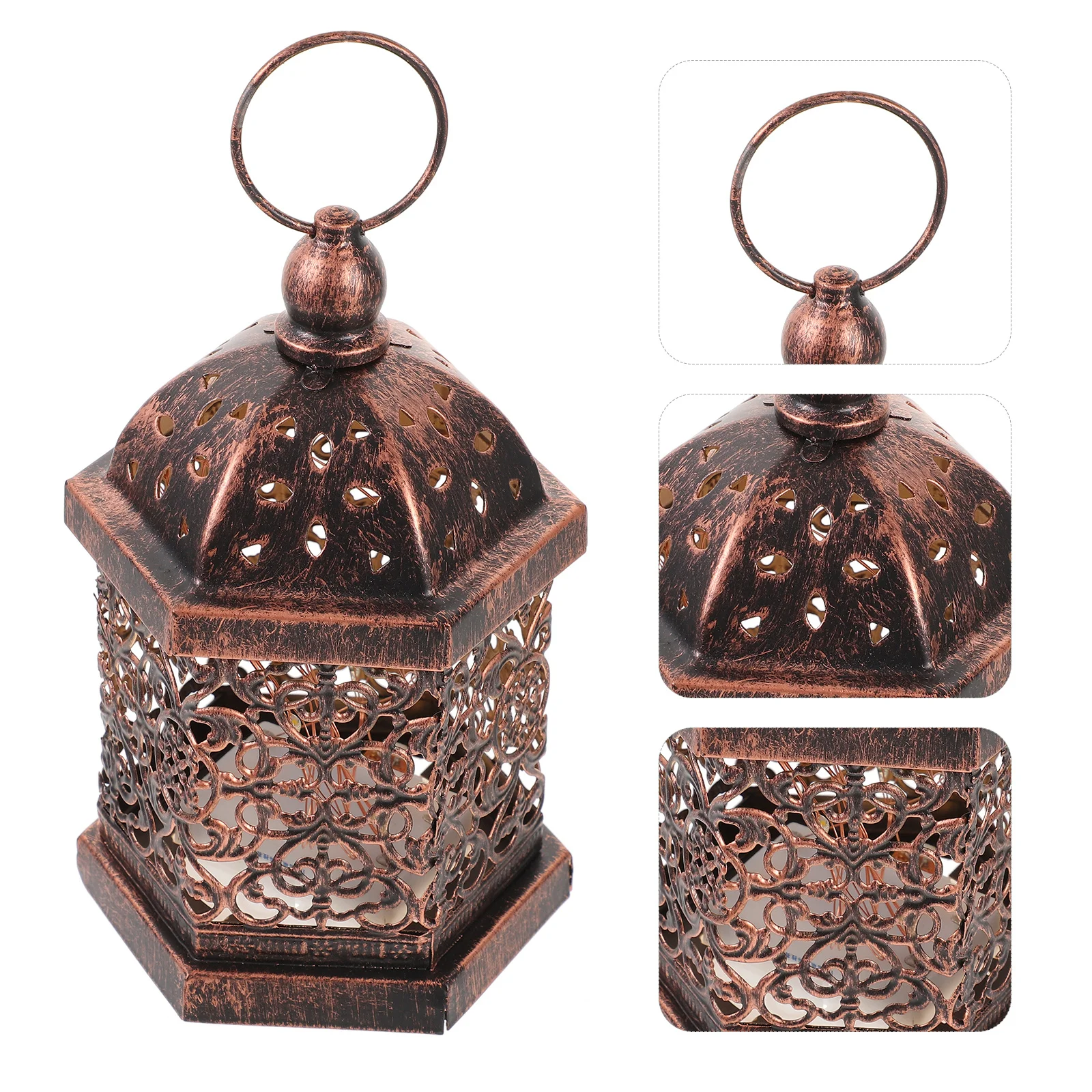 

Vintage Morocco Lantern Hollow Metal Decorative Lantern Home Light Lamp Lanterns Home Decor Halloween Handle Lamp
