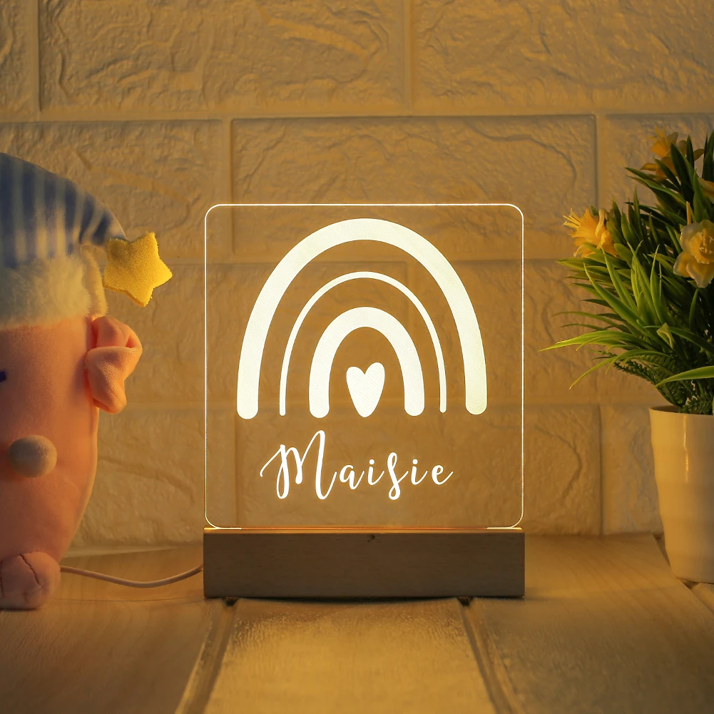 Luz da noite do miúdo com nome personalizado berçário quarto 7cols usb luz de mesa personalizada lâmpada 3d berçário luz personalizado presente da criança