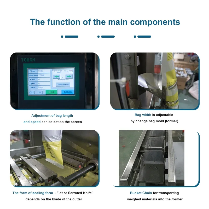 Nitrogen Flushing Cassava Chips Puffed Corn Pork Rinds Packing Machine Potato Crisps Packaging Machine