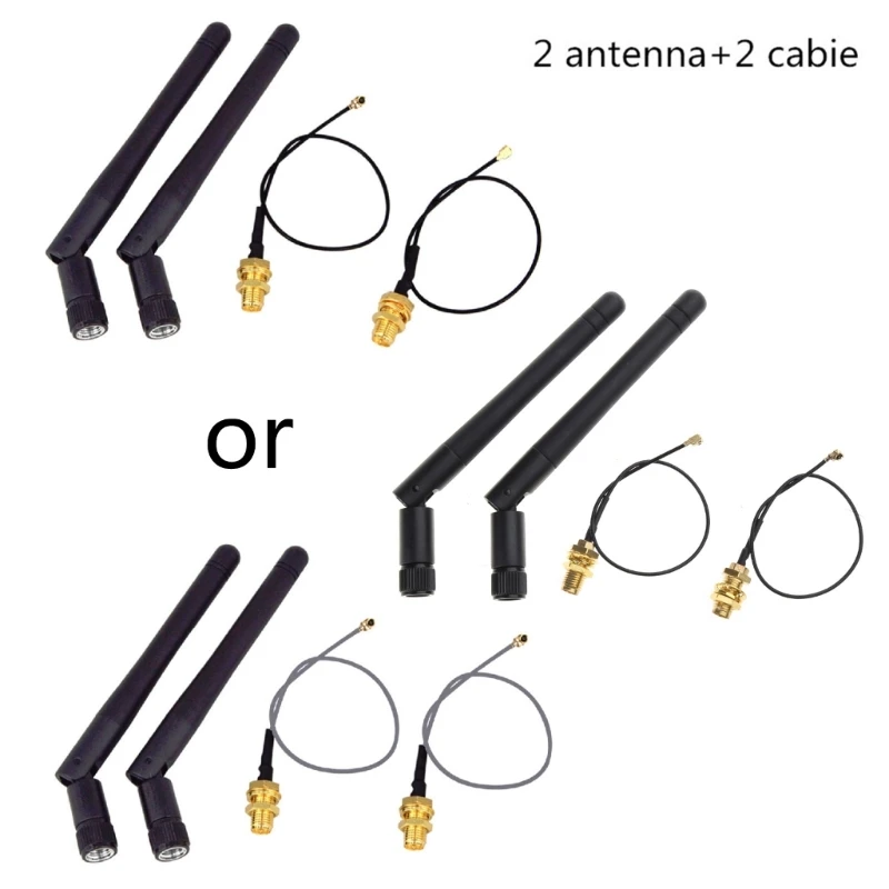 2,4 GHz 3dBi WiFi 2 antena aérea RP-SMA enrutador inalámbrico macho PCI U.FL IPX a RP SMA Cable flexible macho ESP8266 ESP32