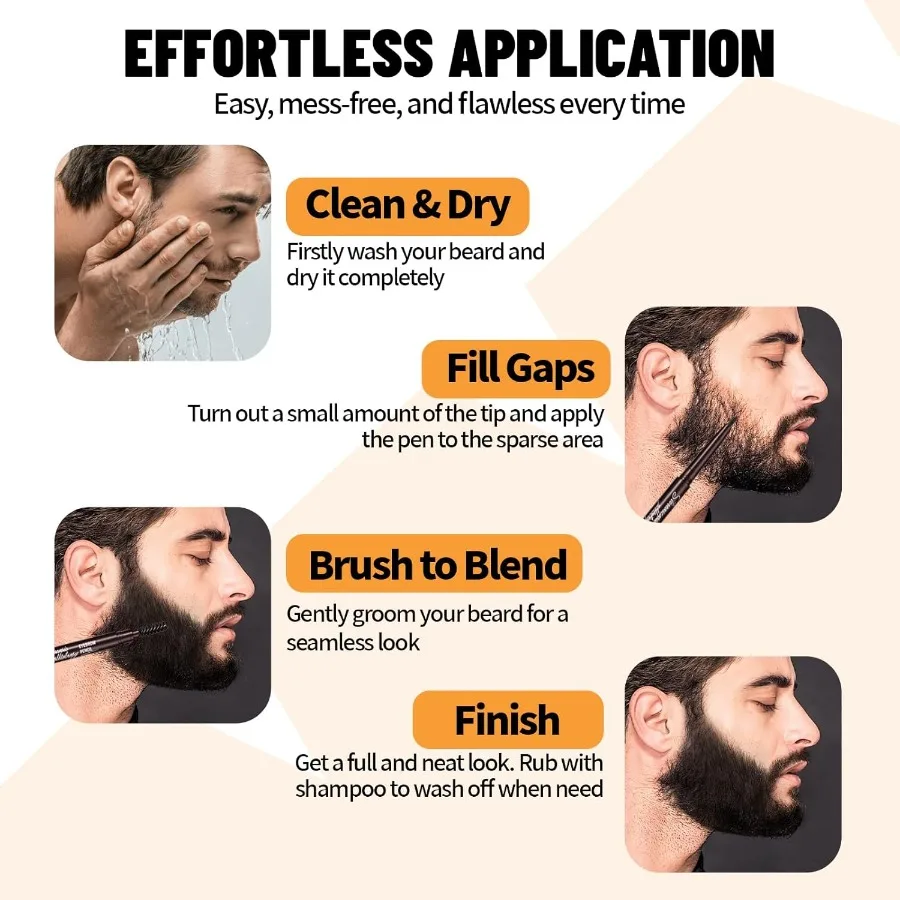 12 pezzi set di riempitivi per penna per barba kit di matite per riempimento barba con pennello barbiere styling toelettatura matita per linea di riempimento miglioramento
