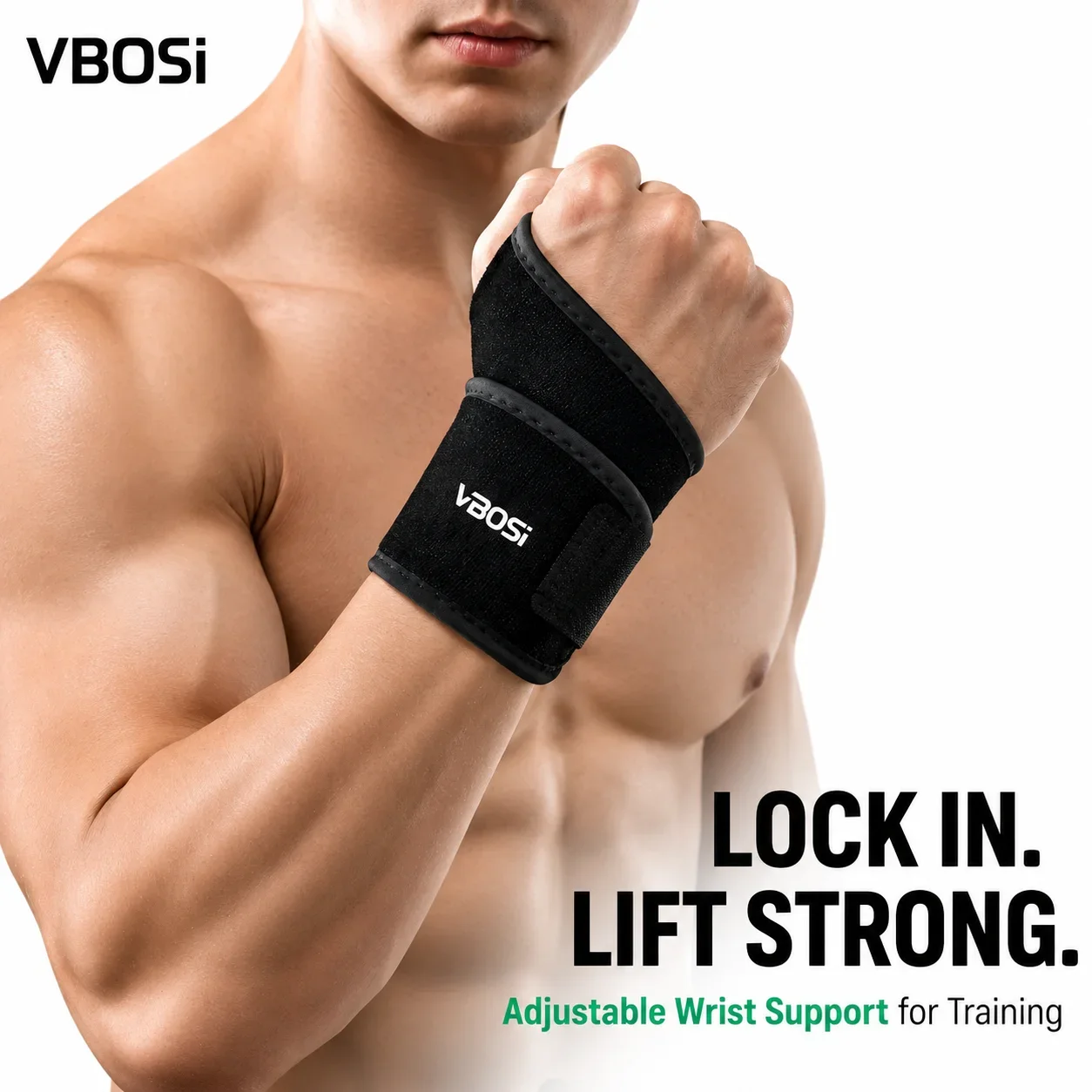 VBSOi Adjustable Wrist Support Brace with Thumb Loop for Weightlifting Gym Fitness Sports Training Wrist Wrap Hand Protection