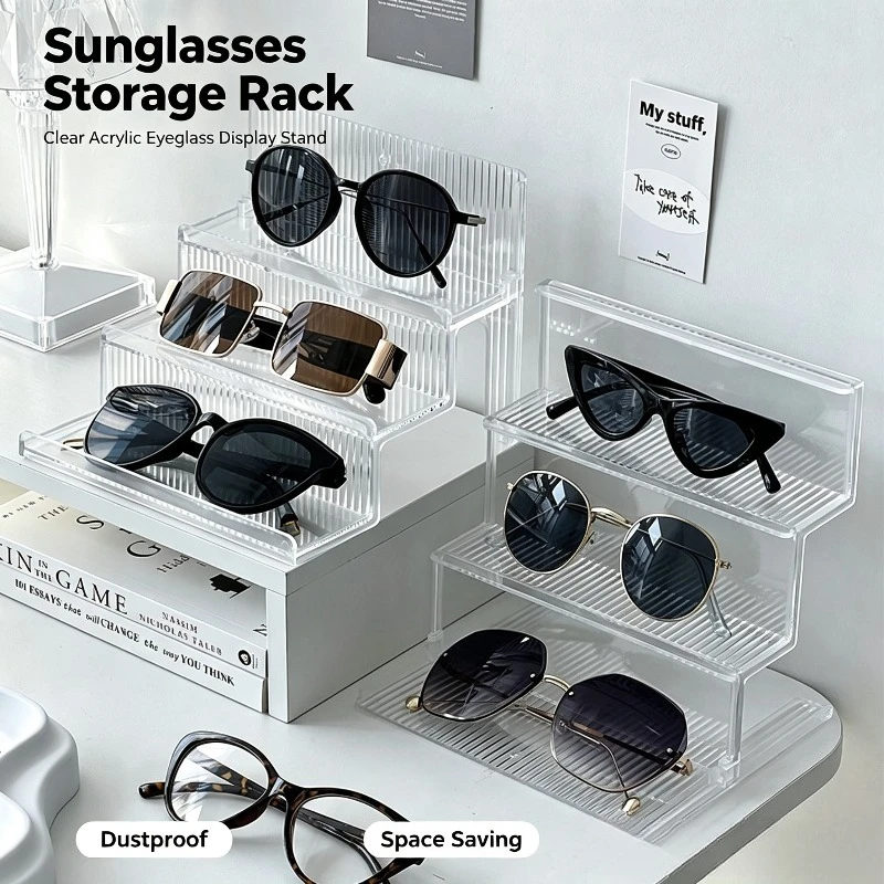 Transparent Eyeglass Display Stand Multi Layer Sunglasses Rack Optical Shop Props Glasses Organizer Display Holder