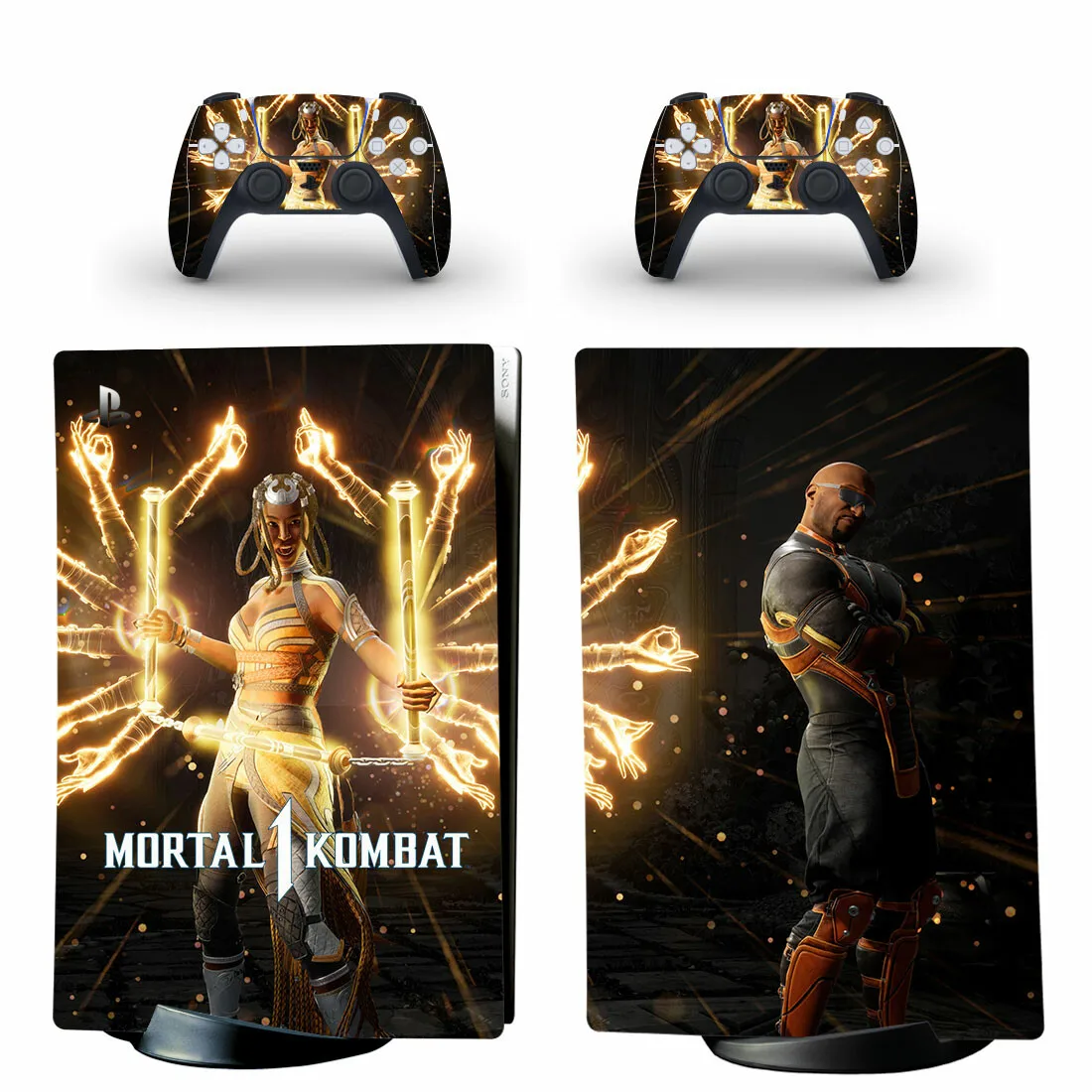 Mortal Kombat 1 PS5 Digital Skin Sticker decalcomania Cover per Console e 2 controller pelli in vinile