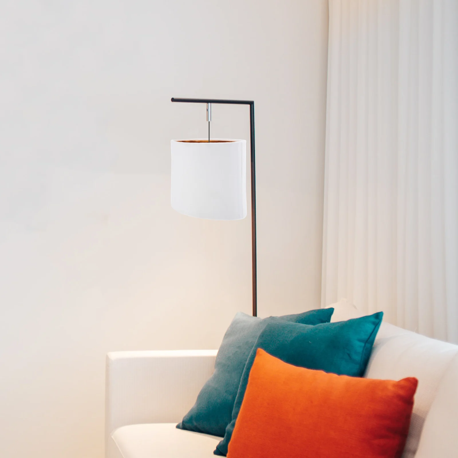 

1pc Oval Table Lampshade E27 White Gold Lining Durable Practical Desk Bedside Floor Lamp Shades Safe Clean Installation