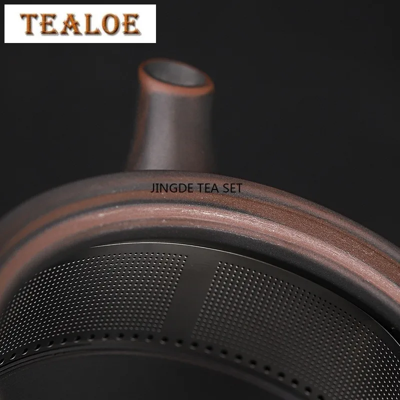 مقبض جانبي من الفخار الأرجواني إبريق شاي من السيراميك Pu erh معدات صنع الشاي طقم شاي الكونغ فو الصيني