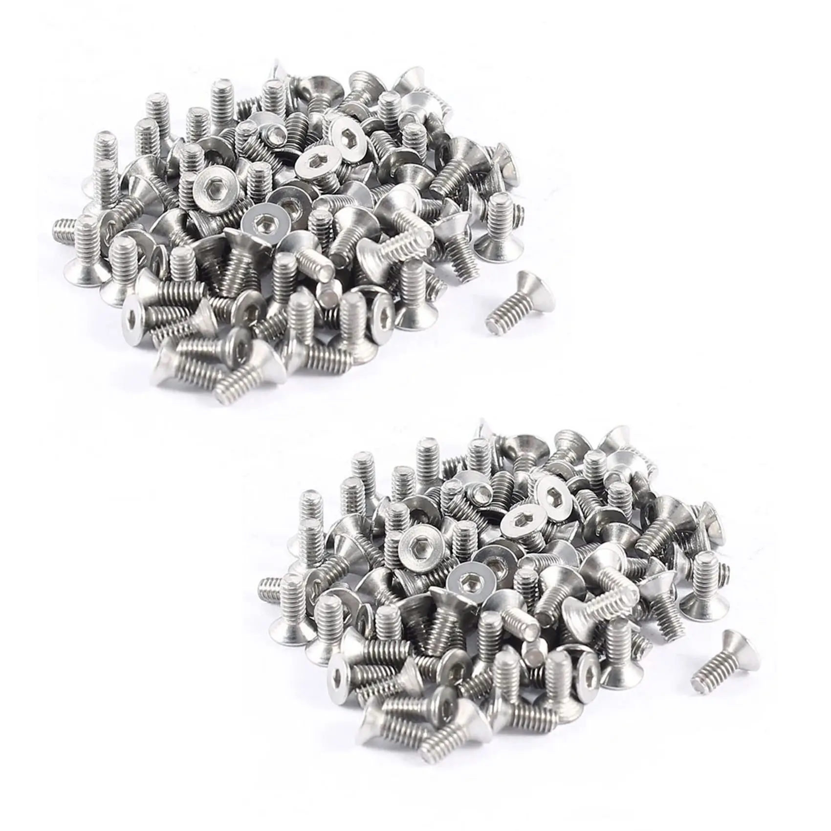 

200Pcs 304HC Stainless Steel Hex Countersunk Flat Bolts Screws M2x5mm-AT36