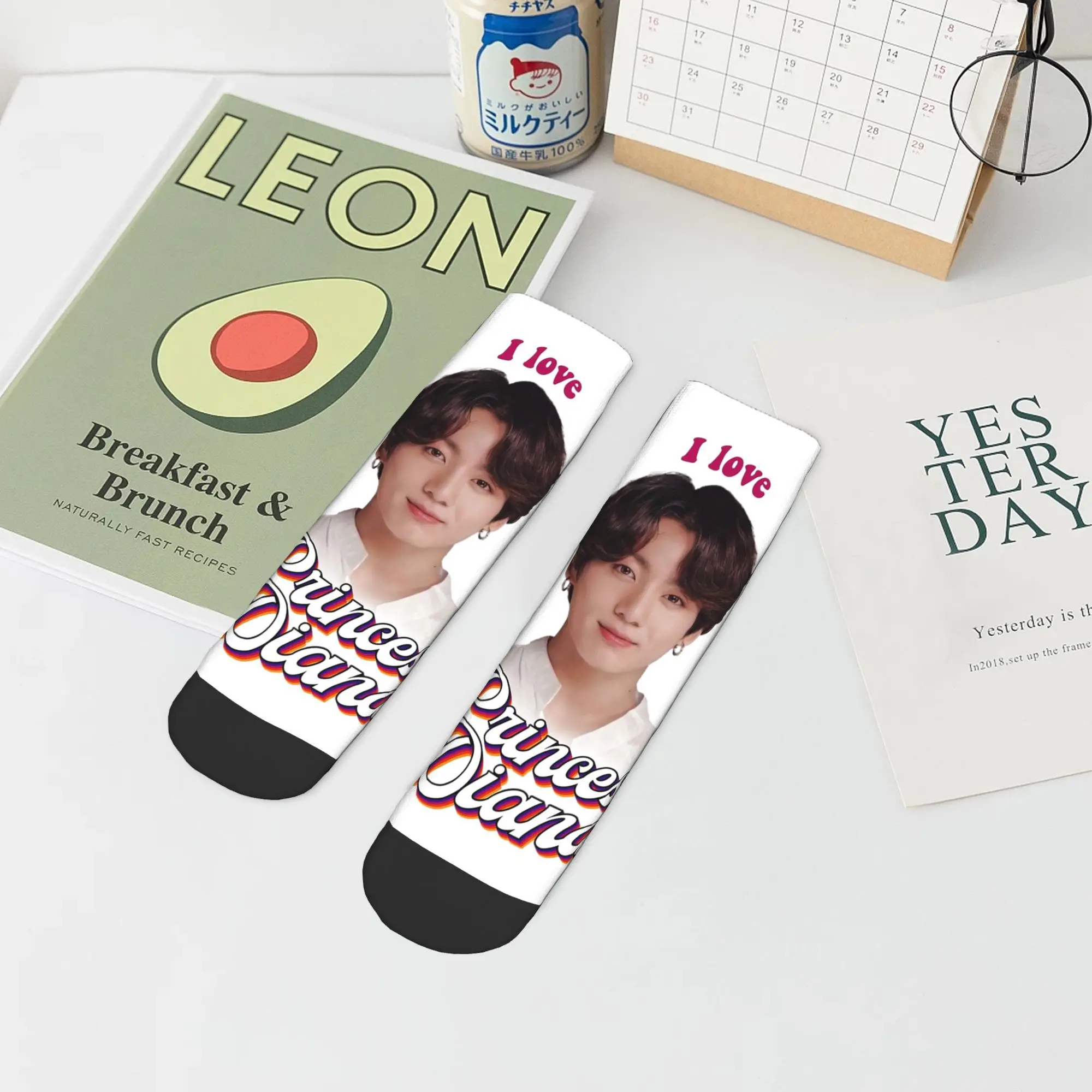 جوارب الأميرة ديانا جونغكوك kpop ريترو ميمي جوارب هاراجوكو الممتصة للعرق جميع المواسم إكسسوارات الجوارب لهدايا للجنسين