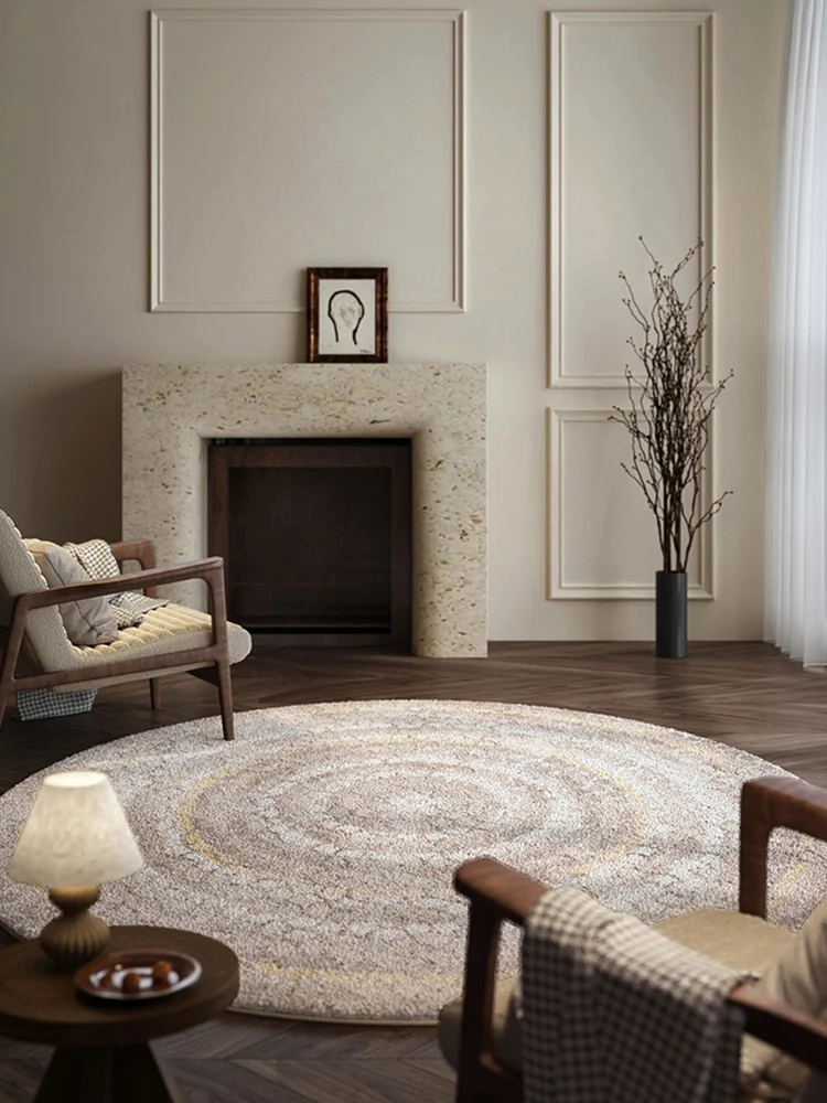 Chinese Style Vintage Living Room Carpet Round Rug for Bedroom Cloakroom Floor Mat Luxury Thick Soft Fluffy Area Rug Home Decor