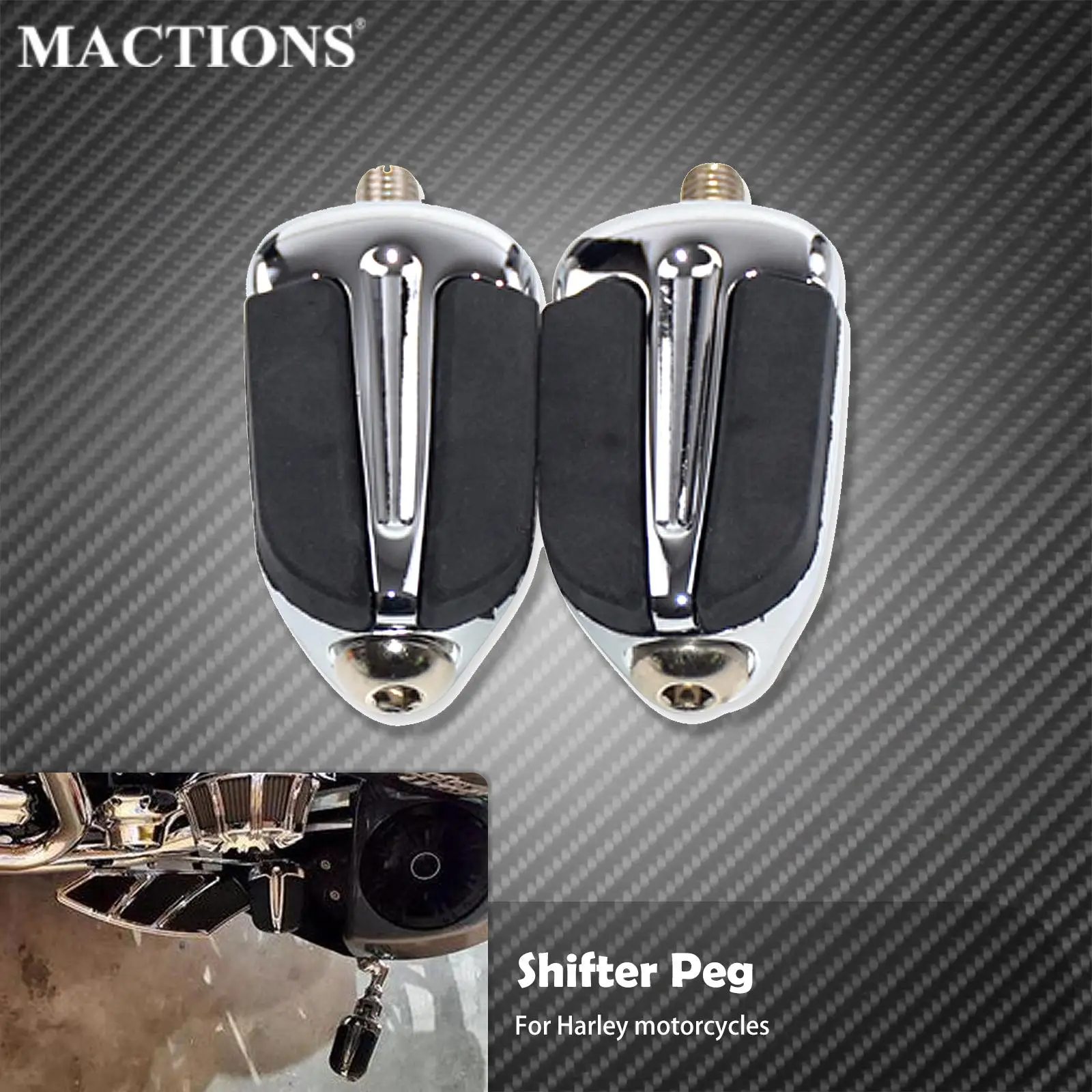 Motorcycle Chrome Slipstream Shifter Peg Non-slip Foot Pegs Shift Lever For Harley Touring Softail Dyna Sportster XL 883 FLST