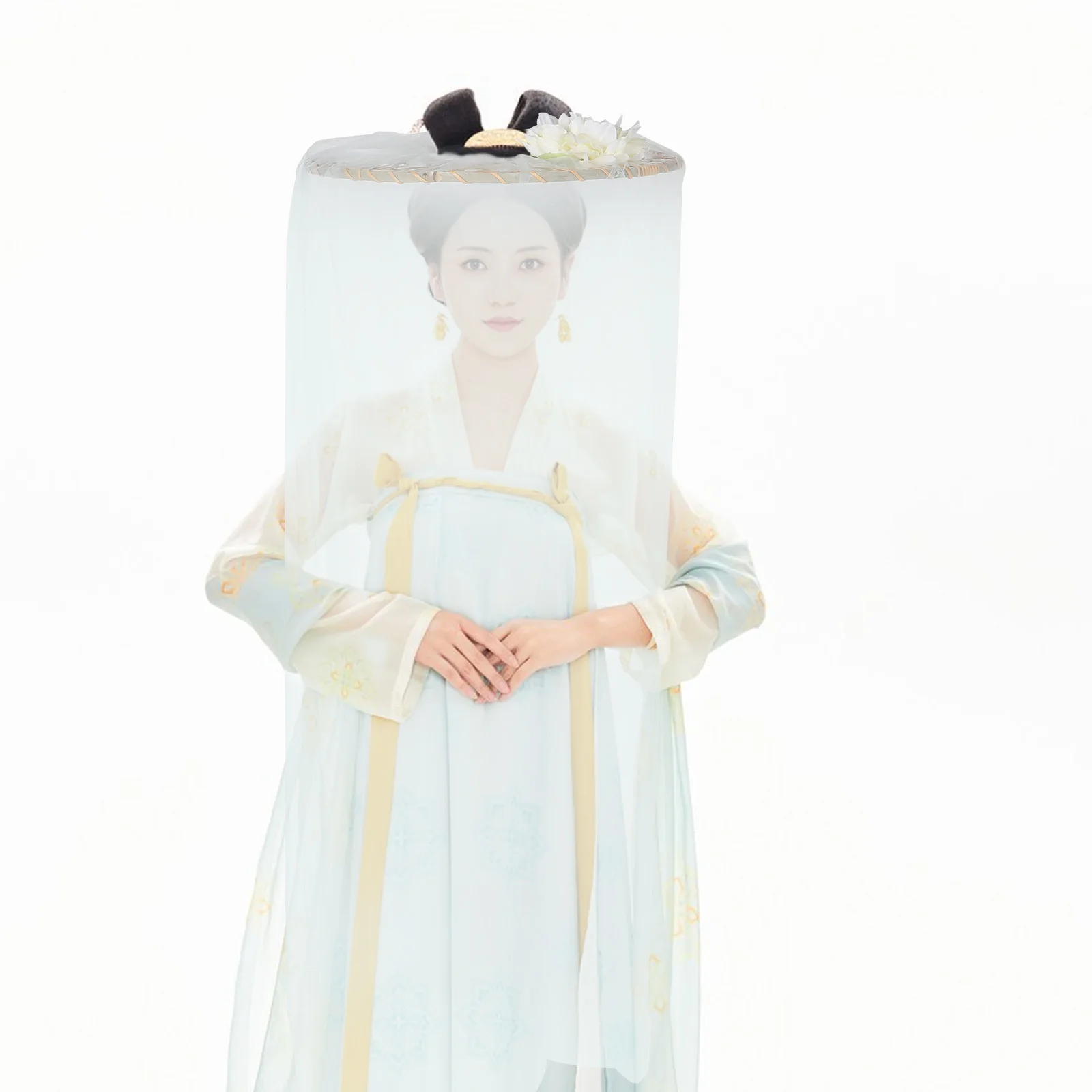 

Chinese Style Ancient Hat Handmade Bamboo Veil Sun Protection for Cosplay Stage Performance Traditional Oriental Costume