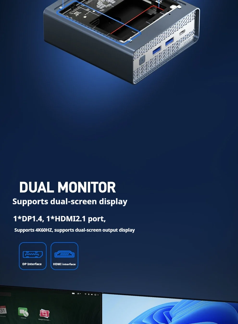 MAIYUNDA M1S Intel N150 Mini PC NAS Server DDR5 4800 4×M.2 NVMe Dual Intel i226-V 2.5GbE Mini PC Home Server No WiFi No BT