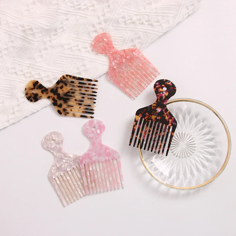New Personalized Acetate Plate Comb Long Handle Simple Retro Smooth Hair Comb