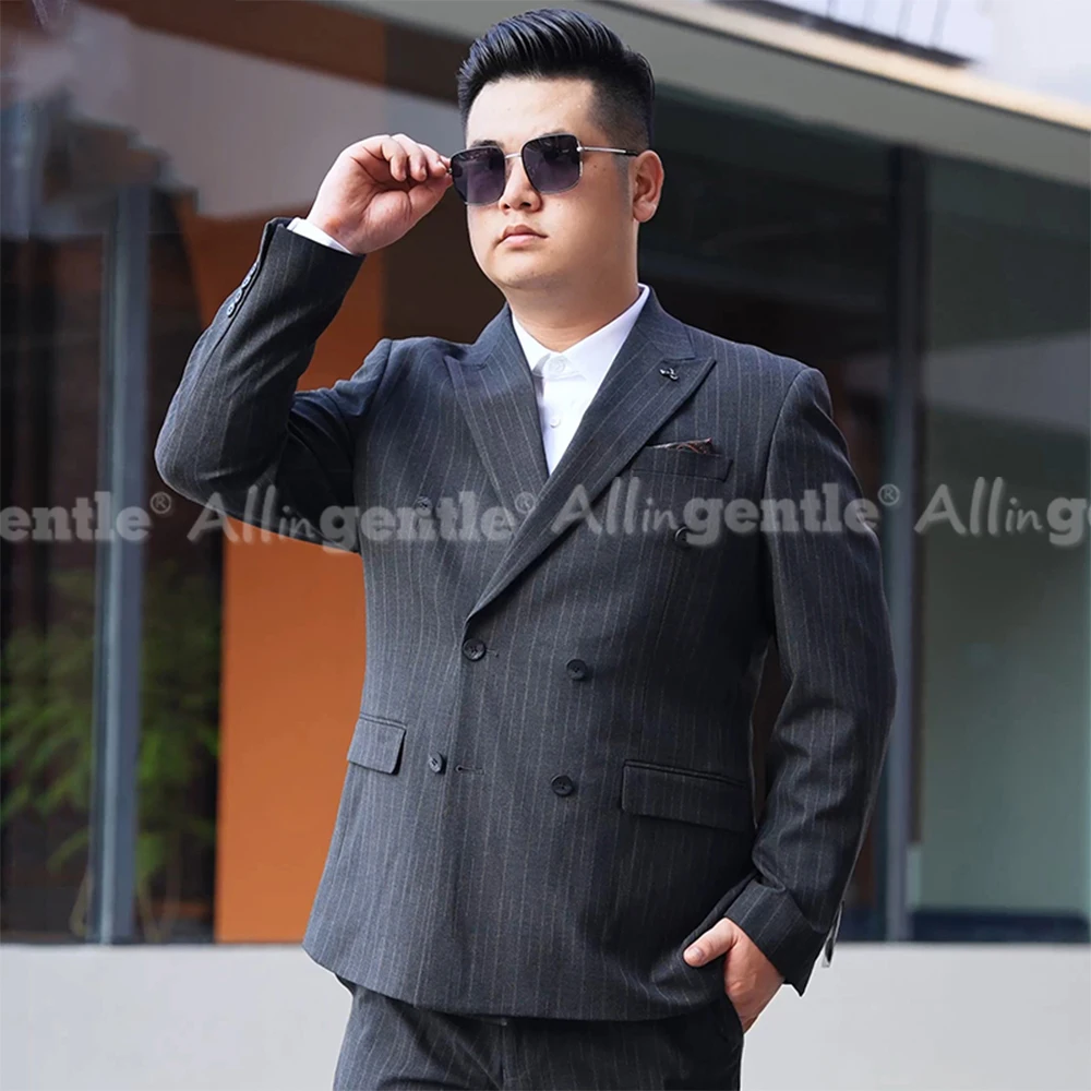 Garnitury męskie duże rozmiary, casualowe, biznesowe, dwuczęściowe, w paski, slim fit, uniwersalne, do biura i na wesele.