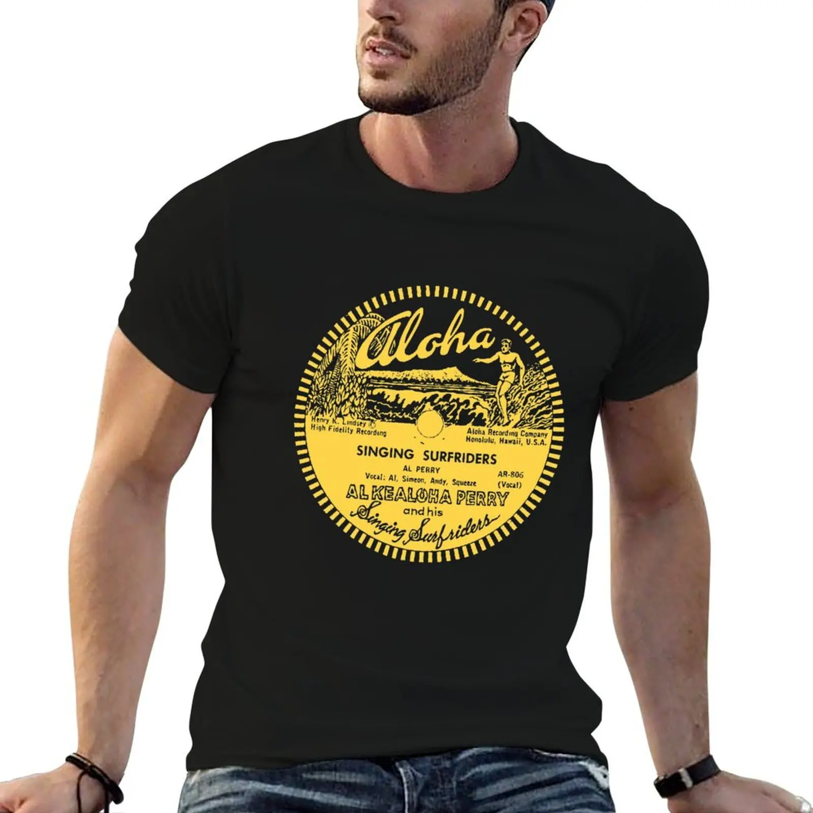 

Singing luxury Al 78rpm Vintage man man casual His Kealoha shirt t t shirt & T-Shirt Surfriders Tiki Label