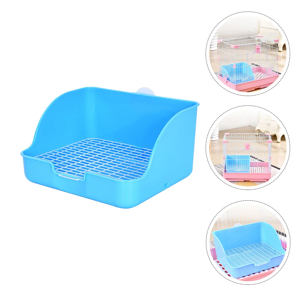 

Rabbit Training Potty Plastic Pet Toilet Bunny Cage Small Supply Anti-fall Hamster Food Spoon