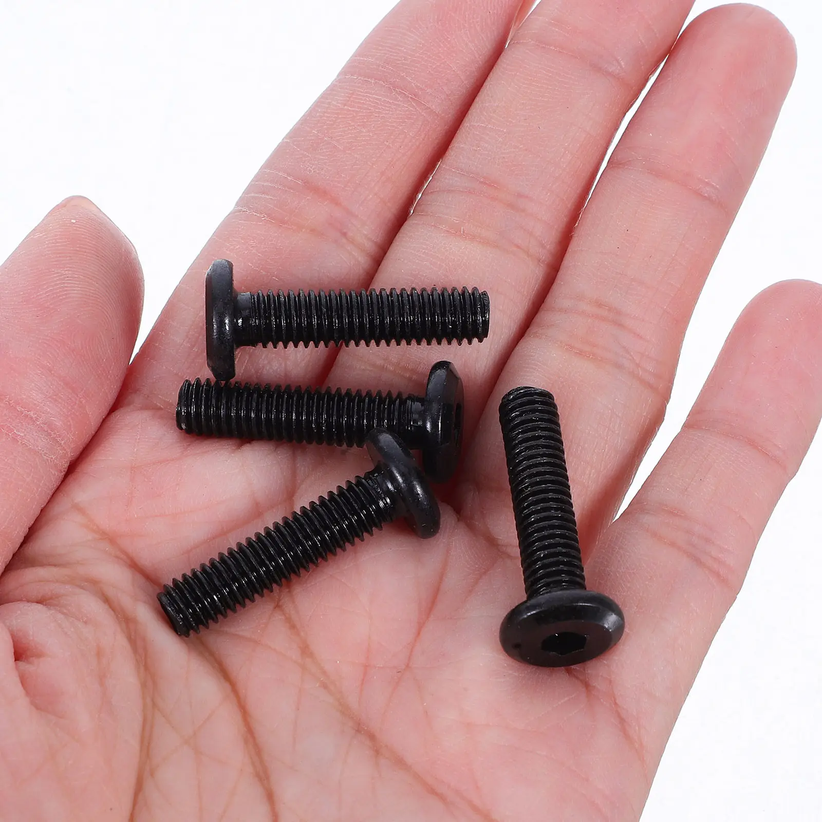 50Pcs Hex Socket Flat Head Screws Furniture Assembly Carbon Steel Full Thread for Table Bed Shelf Rack Round Head Screws for DIY