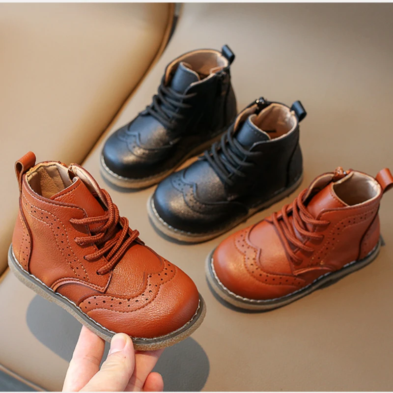 Children Leather Ankle Shoes Toddler Girls Boys Ankle Boots Kids Baby Boys Casual Leather Shoes 3 4 5 6 7 Years  Autumn Spring