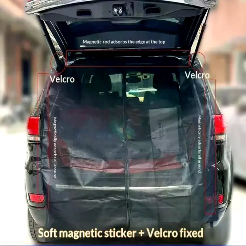 Portable Magnetic RV Tailgate Fly Screen Net Breathable Fine Mesh Fits T5  Camper Van Family Camping Road Trips