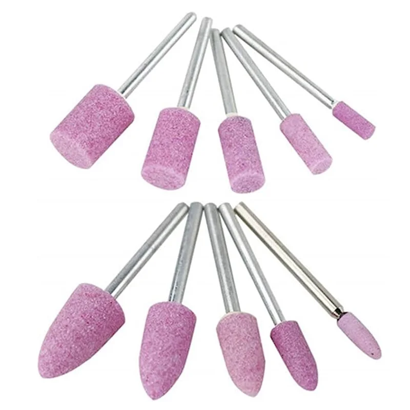 10PCS Abrasive Mounted Stone for Rotary Tools Grinding Stone Wheel Head Tool Accessories,3mm Shaft Mounted Ceramic Grinding Head