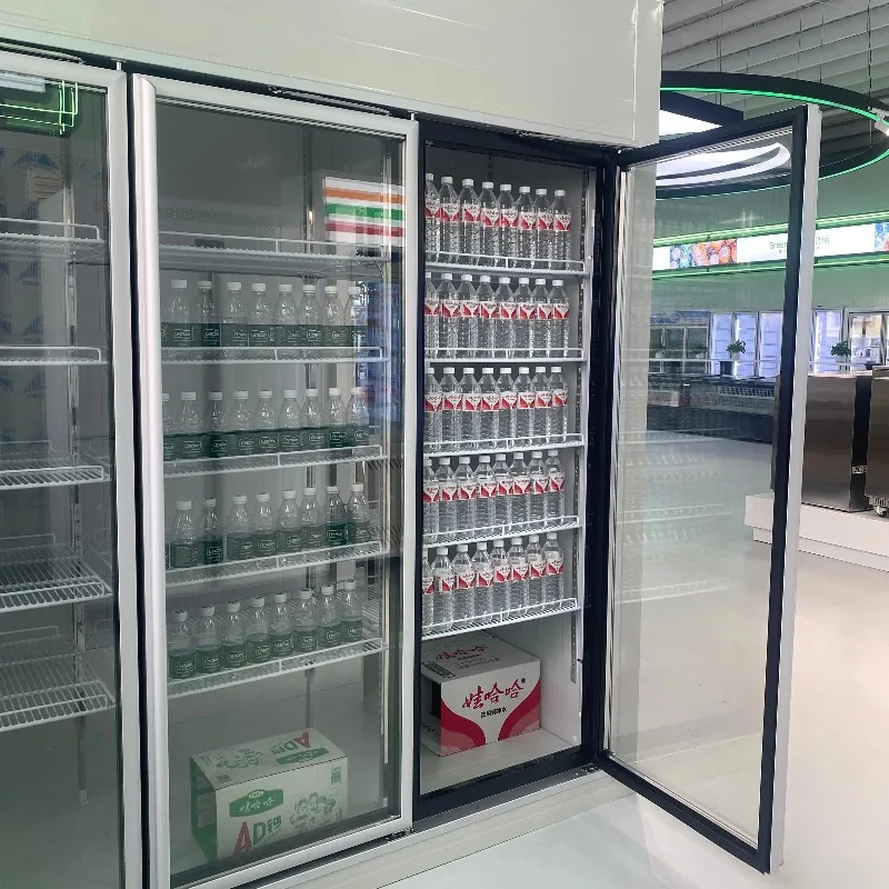 Jingu Customizable Commercial 5 Glass Doors Walk-In Cooler and Freezer Combo Display Cold Room Storage for Convenience Store