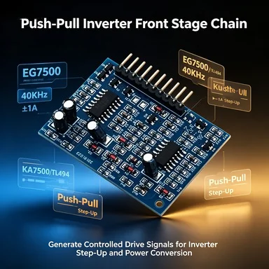 EG7500 Inverter Front Stage Boost Driver Board, Push-Pull 40KHz PWM, Fully Replace KA7500 TL494
