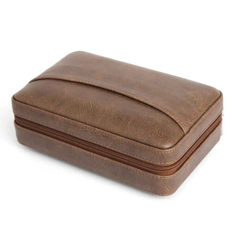 Luxury Cigar Accessories Gift Box Portable Pu Leather Travel Humidor