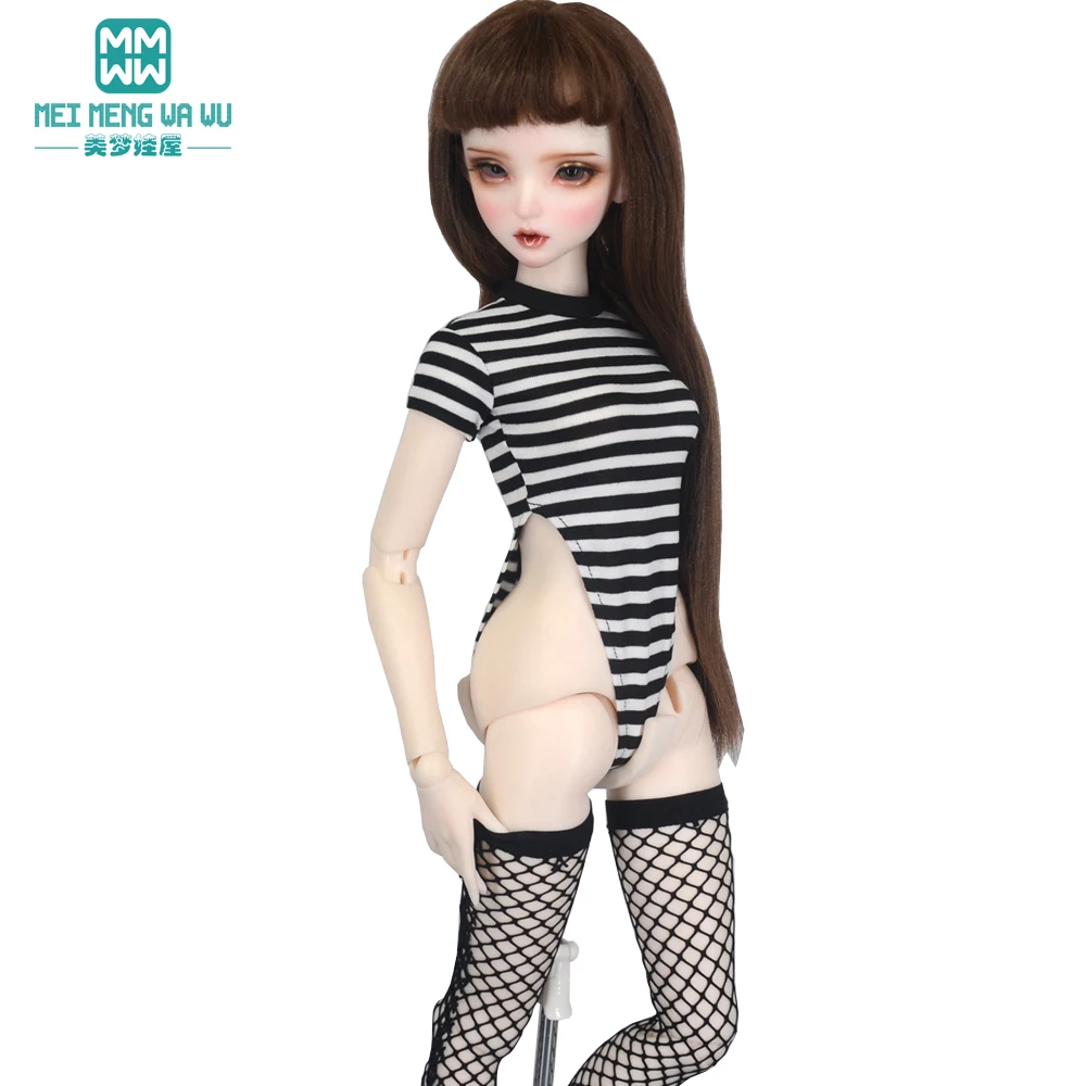 BJD Doll Clothes 58--60CM 1/3 SD DD Ball Joint Doll Accessories Fashion High Fork Bodysuit Tight Leaky Waist T-Shirt