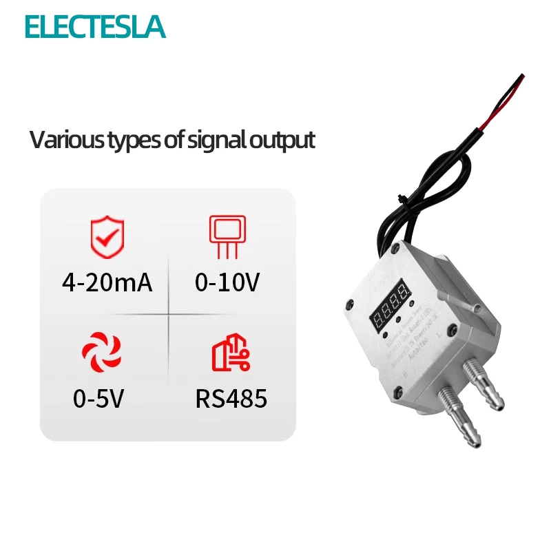 Air Gas Wind  Digital 4-20mA 0-10V 0-5V RS485 Differential Pressure Meter Air Differential Pressure Transmitter