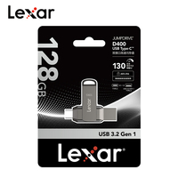 Lexar USB3.2 GEN1 TYPE-A JumpDrive D400 USB TYPE-C Dual interface Encrypted D400 Flash Drive 32GB 64GB 128GB 256GB Memory Stick