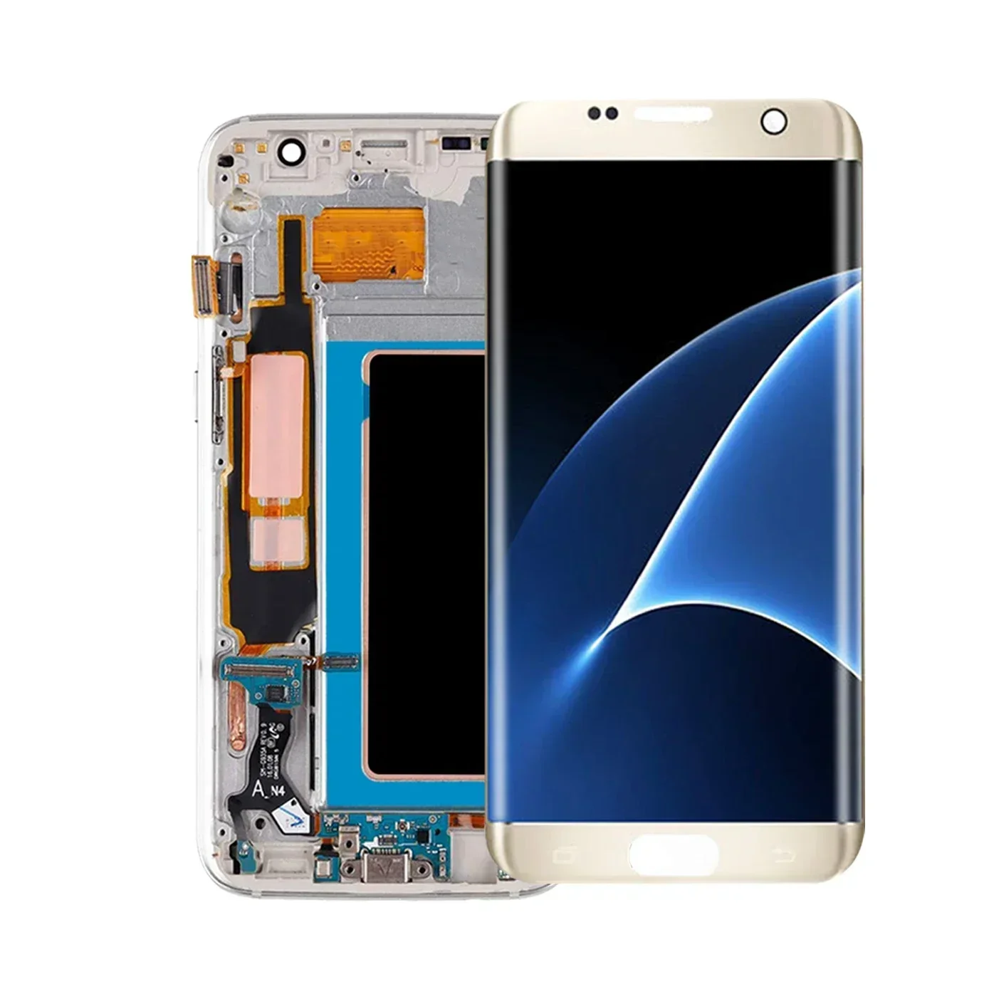 Telah diuji layar 5.5 ''untuk SAMSUNG Galaxy S7 edge layar LCD G935F SM-G935FD sentuh Digitizer rakitan suku cadang pengganti