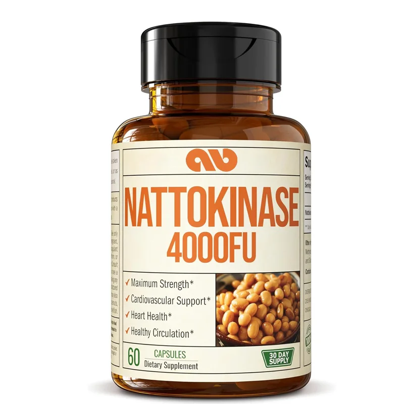 Nattokinase supplement - Nattokinase 4000 FU. Balanced circulation supplements promote heart health. 60 capsules