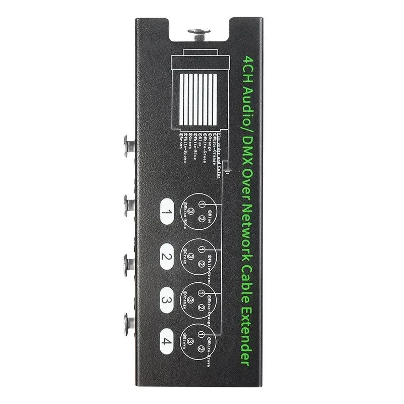 4-Channel 6.5 + 3-Pin XLR Audio/DMX Over Network Cable Extender DMX512 Network Signal Extender Male Female