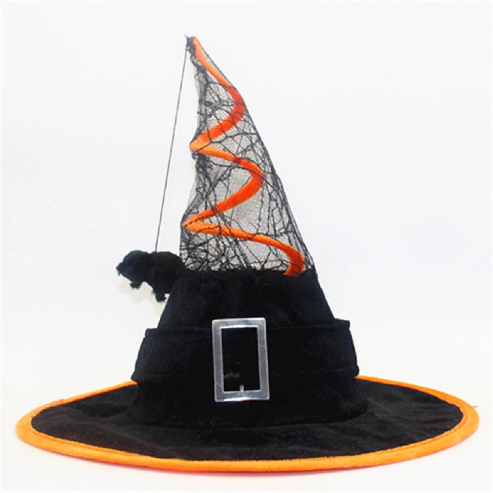 Hot Sale Black Gothic Witch Cosplay Costume performance wizard Lace hat Halloween