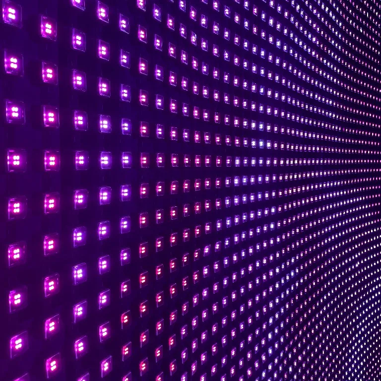 Foldable P150 RGB Light Emitting Diode Pixel Matrix Light Emitting Diode Mesh Screen for Media Facade Lighting
