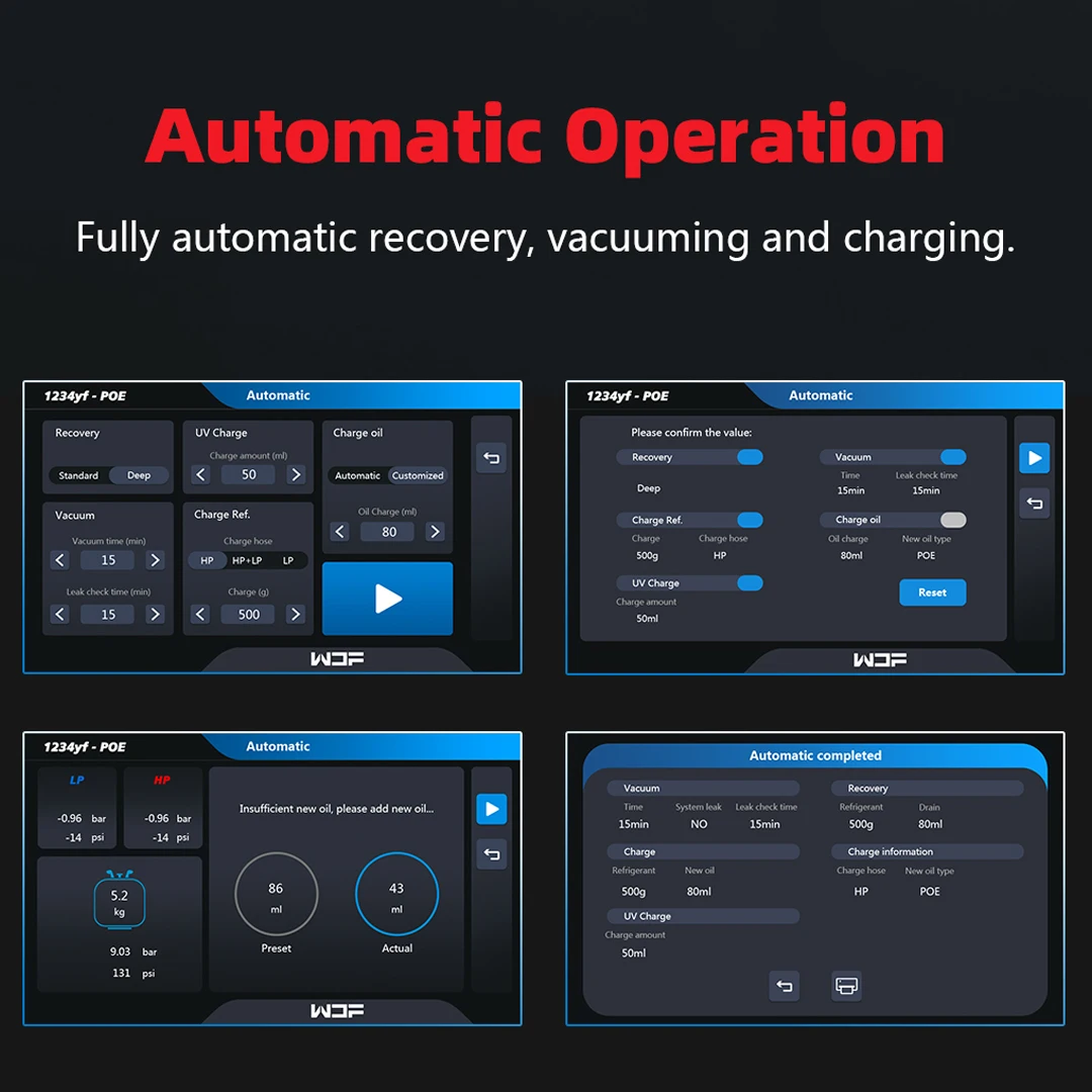 R1234YF Automotive AC System, X880 air Conditioning Refrigerant Recovery and Refilling Machine, 1234yf Refilling Equipment