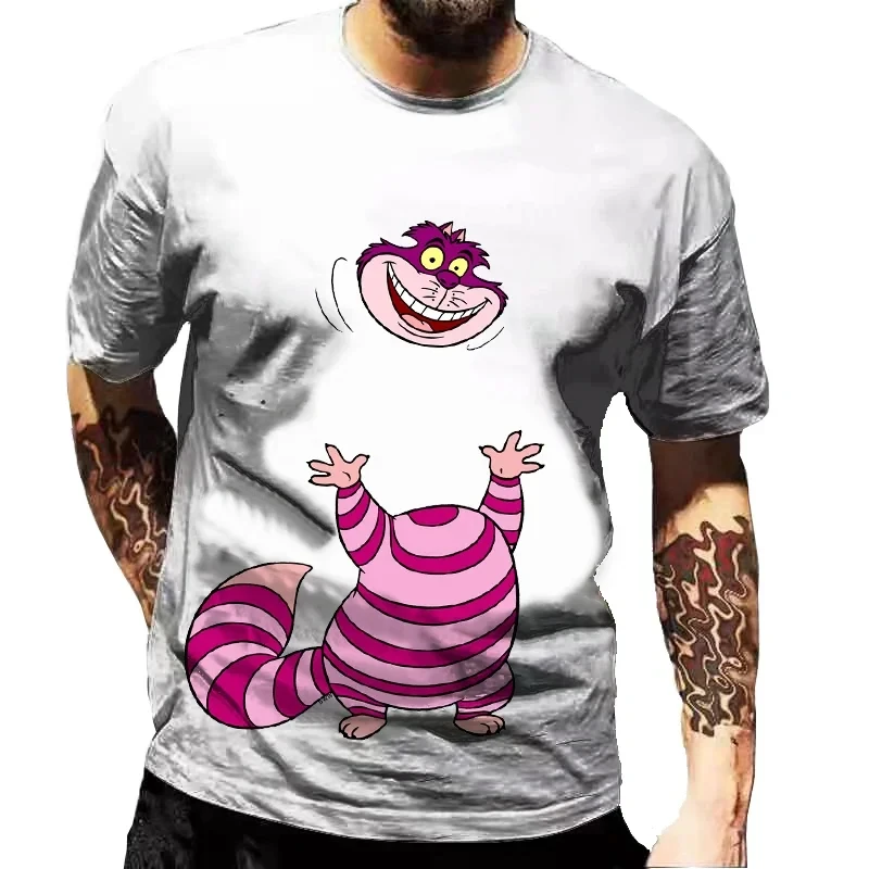 2024 New Gothic Princess Alice Cheshire Cat Summer Fashion Men 3D Print T-Shirt O-Neck Tees Harajuku Short Sleeve