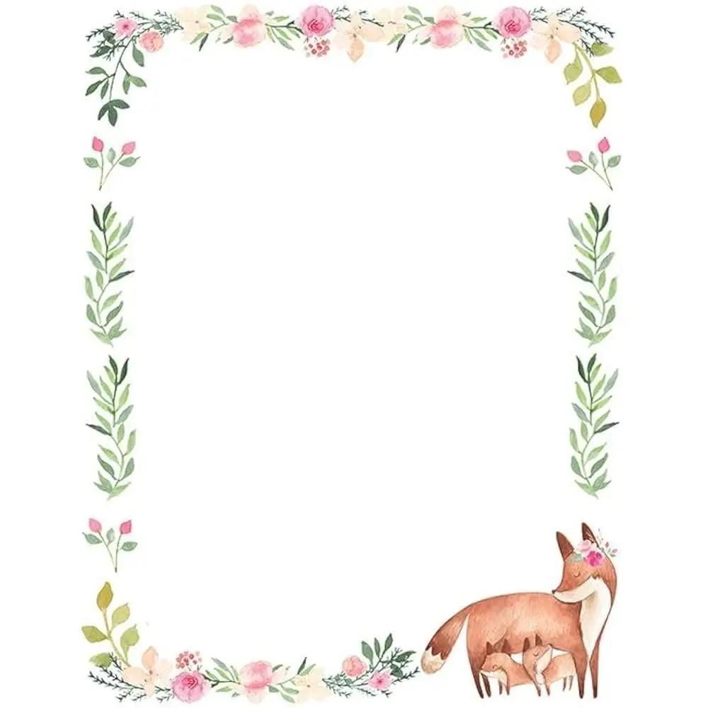 

Бумага для приглашений, объявлений и личных сообщений Fancy Foxes, подходит для печати, 8,5 x 11 дюймов, 50 листов (2023061)