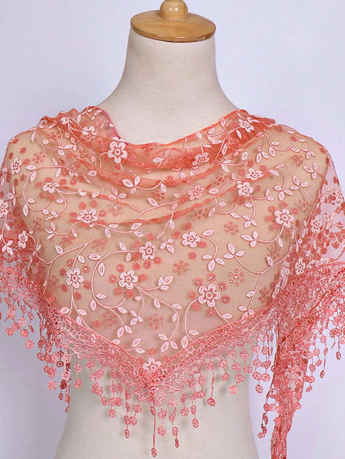 Floral Lace Scarf & Headscarf Set