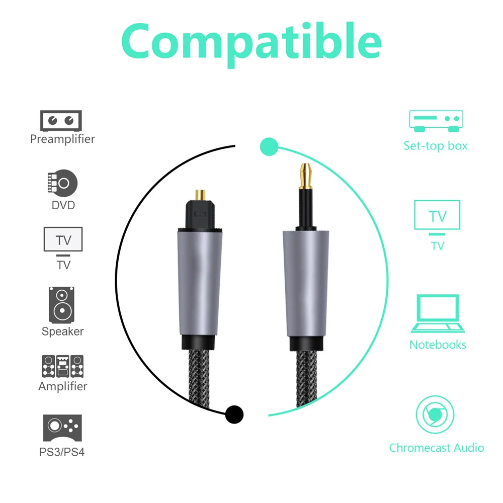 Cavo digitale SPDIF OPT 3.5 da ottico a ottico Audio Toslink a Mini adattatore connettore spina cavo Toslink