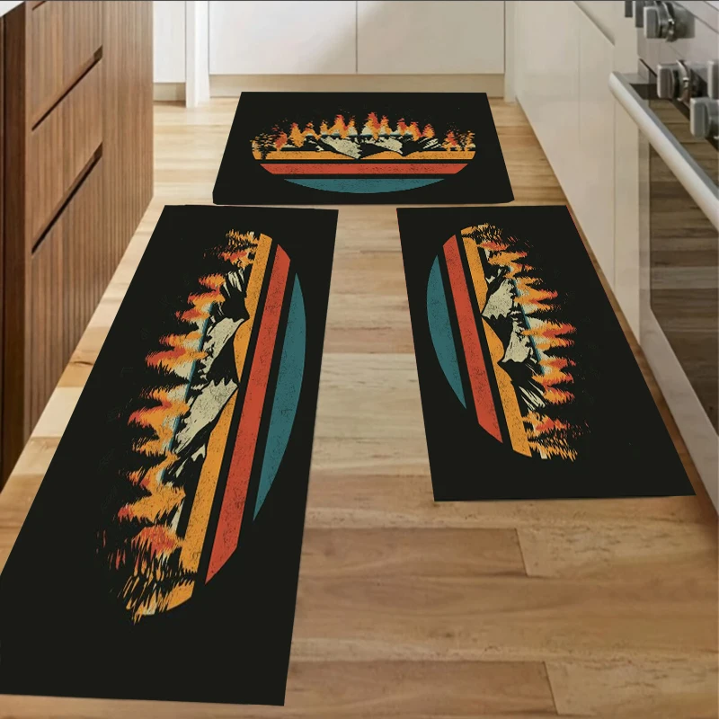 

Винтажный кухонный коврик с горным принтом, ретро-дизайн, уличный, с защитой от скольжения, для кухни, прихожей, прачечной и декора кемпера