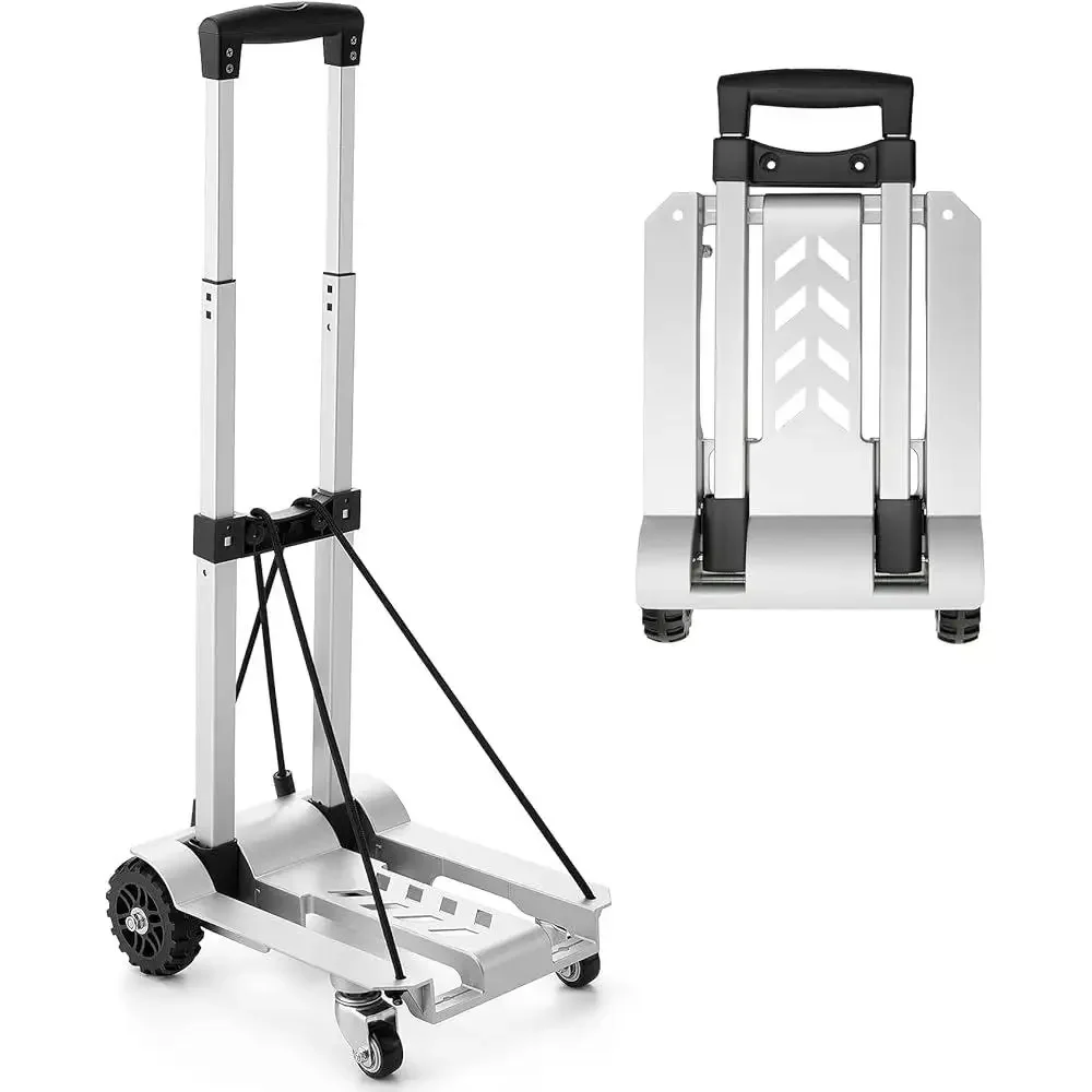 270LBS الثقيلة للطي شاحنة يدوية الألومنيوم عربة المرافق مع 4 عجلات خزان متقدمة الأمتعة التسوق نقل البضائع #2