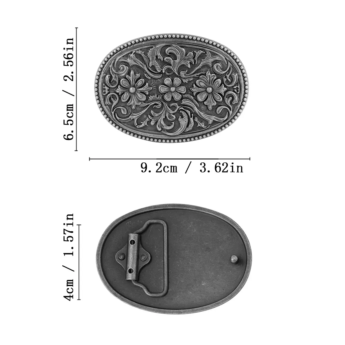 Retro Western Floral Belt Buckle Fashionable Leather Cowboy Accessory Classic Trend for Stylish Outfits