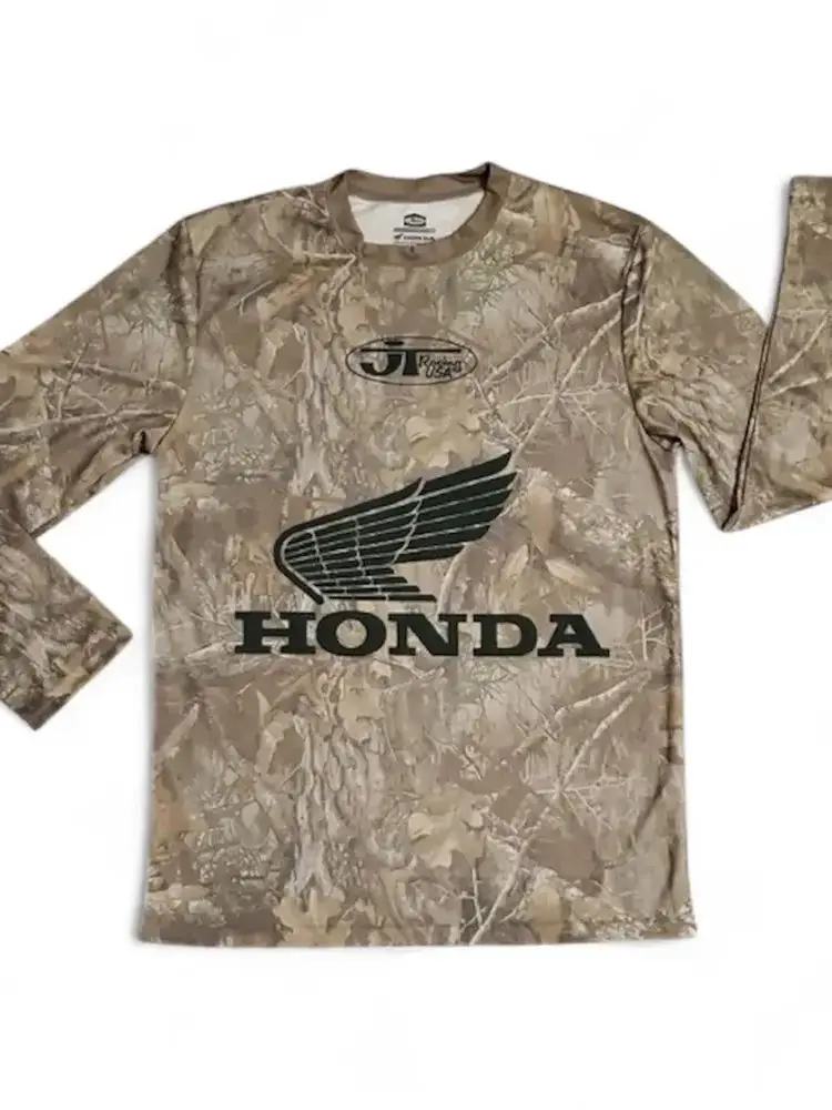 AliExpress Summer Camouflage Honda Jt Racing SMX 450 Men's Breathable Off-Road Motorcycle Long Sleeve Tee Outdoor Mountain Bike Sportswear