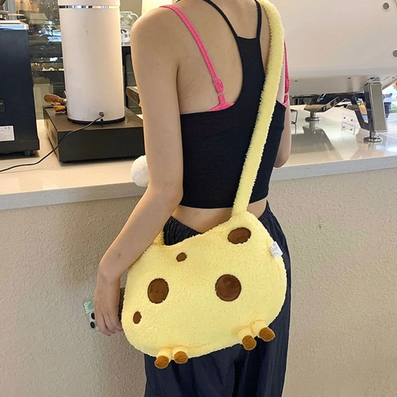 Women Bag Plush Giraffe Shoulder Bag Korean Styles Crossbody Bag Cartoon Bag