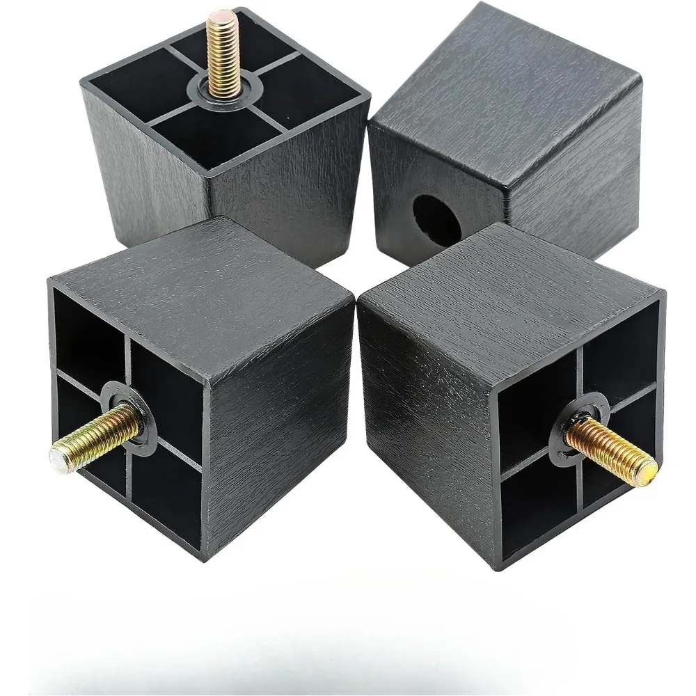 Sofa Legs Square Tapered Plastic Couch Legs Replacement Furniture Legs with M8 Hanger Bolts Chair Sofa Dresser Cabinet Loveseats