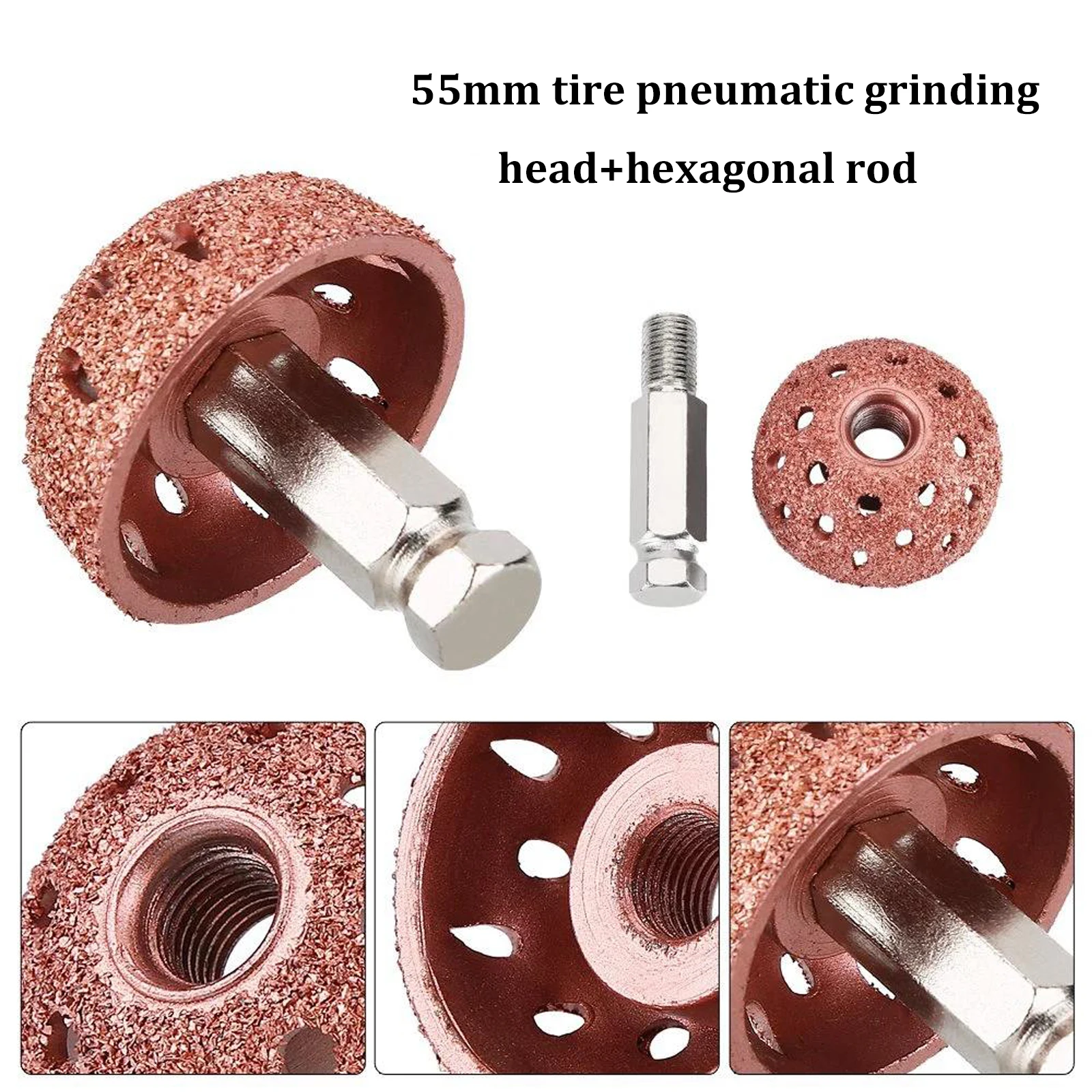 Grinding Tools 55mm Tire Repair Grinding Head Coarse Grit Buffing Wheel with Hexagonal Rod Tire Buffing Wheel Tire Repair Tools